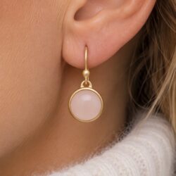 Elegante Øreringe med rosa ædelsten
