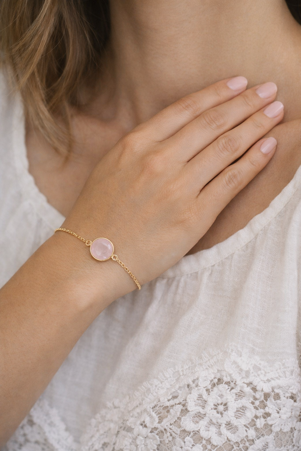 Cath Armbånd med Rosa Sten - Billede 3