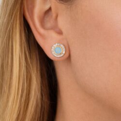 Elegant Ørestik med Aqua Chalcedon