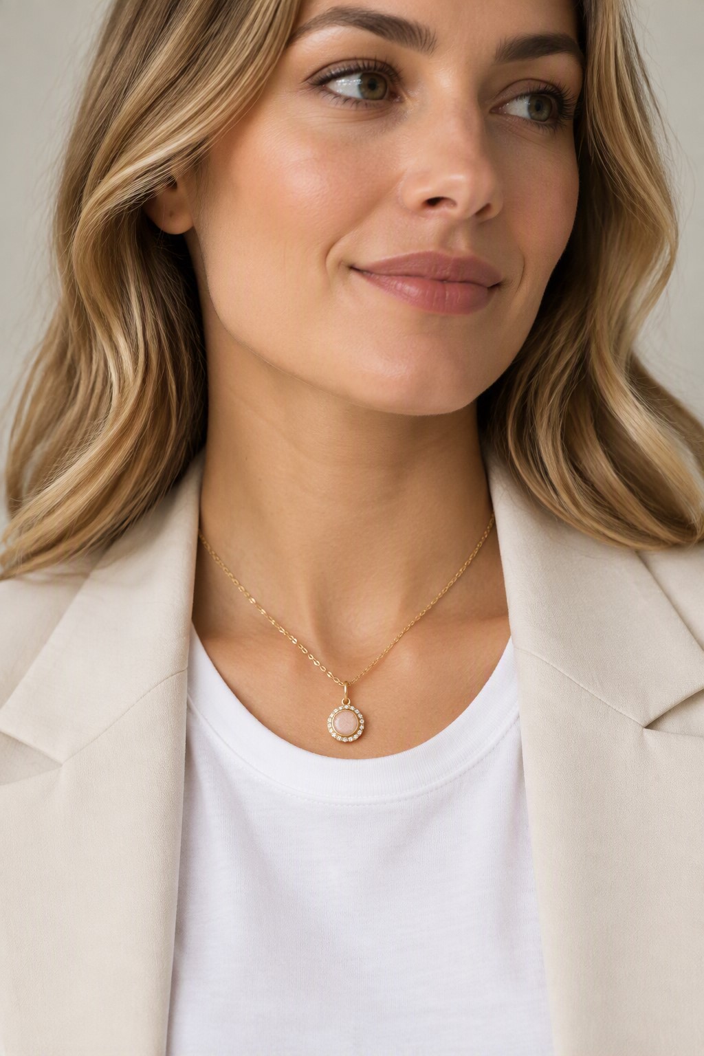 Eksklusivt smykke med blush månesten - Billede 6