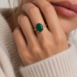 Elegant ring med grøn onyx