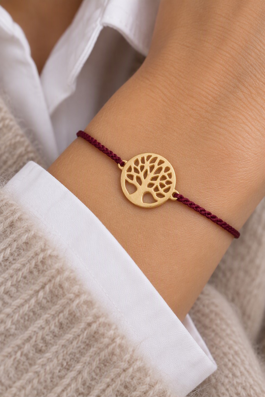 Livets Træ Armbånd i Silkesnor