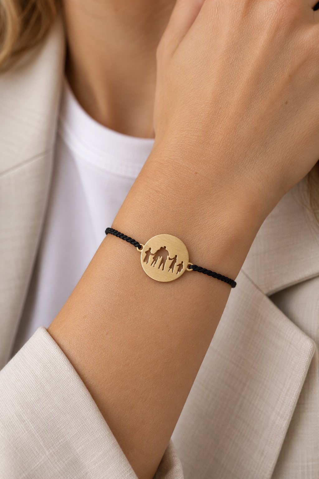 Familie armbånd med silhuet af familie