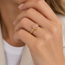 Celia Petite Ring Fersken Månesten