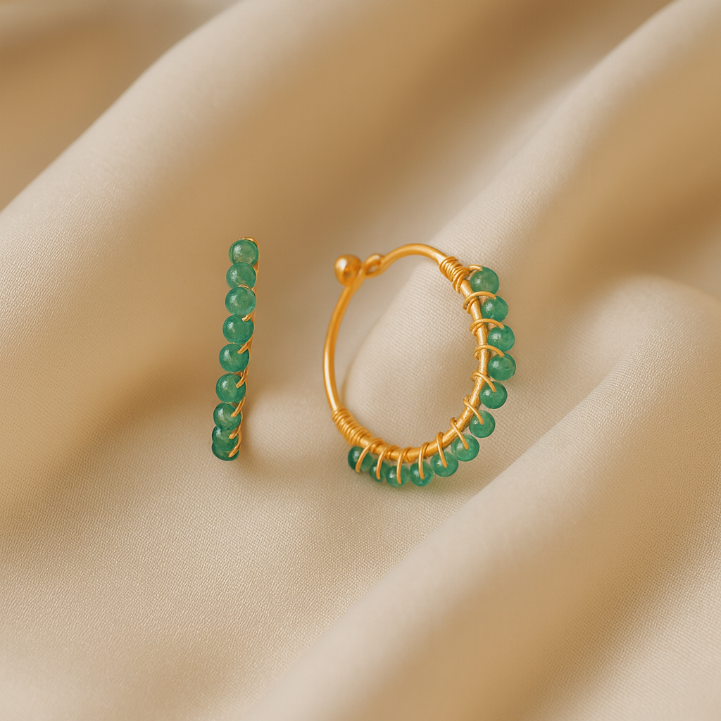 Gigi hoops med grøn onyx - Billede 3