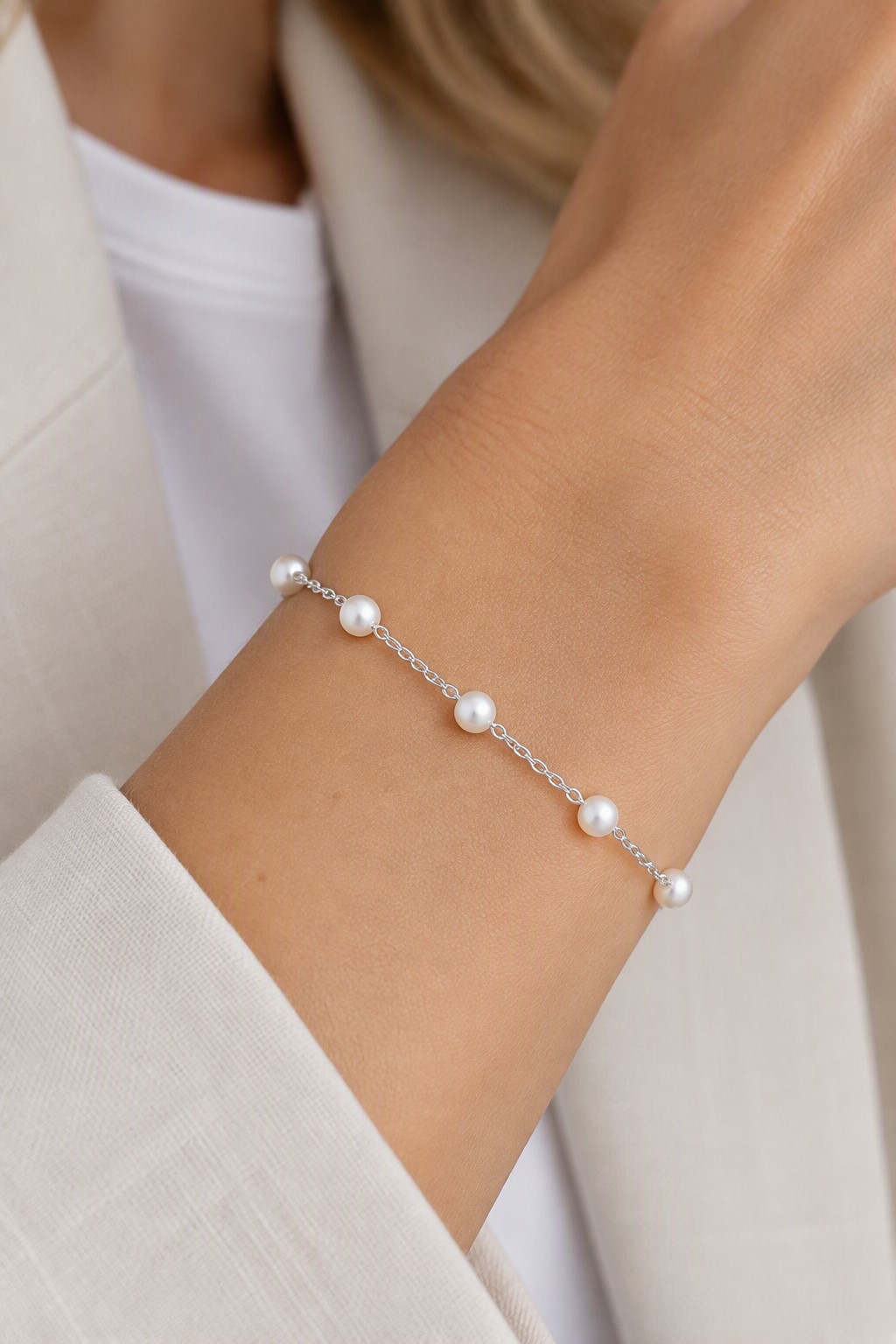 Armbånd med ferskvandsperler