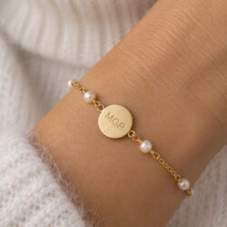 Familie Armbånd med Personlig Titel og Ædelsten